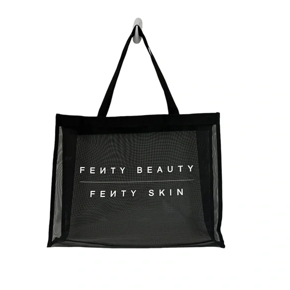 NEW FENTY BEAUTY FENTY SKIN By Rihanna Large Black/White Mesh Tote Bag